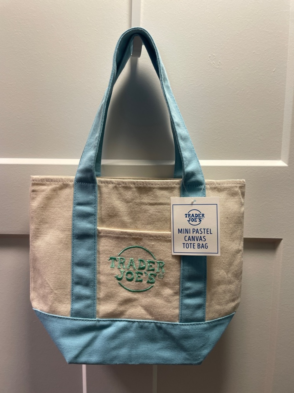 Trader Joe's Mini Pastel Canvas Tote Bag - Easter edition